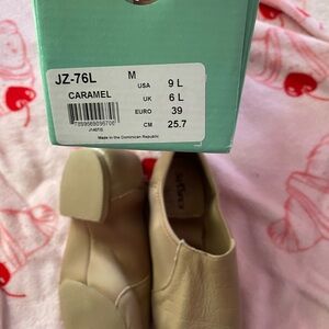 Caramel Slip-On Dance Jazz Shoes leather